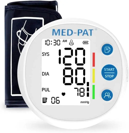 Tensiomètre rond Med-Pat BP-R | Appareil de tension artérielle numérique automatique – Homologué par la FDA