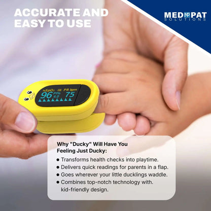 Pulsossimetro pediatrico Med-Pat “Ducky” PXC-1 | SpO₂ e frequenza cardiaca veloci | Idoneo FSA/HSA