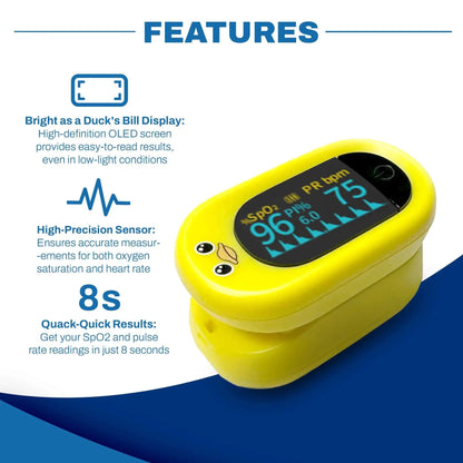 Pulsossimetro pediatrico Med-Pat “Ducky” PXC-1 | SpO₂ e frequenza cardiaca veloci | Idoneo FSA/HSA